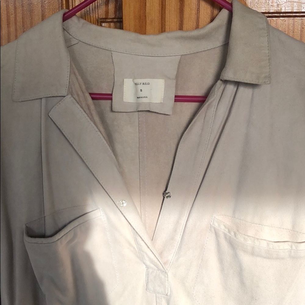 Billy Reid cream suede shirt dress size small 4 - Picture 2 of 5